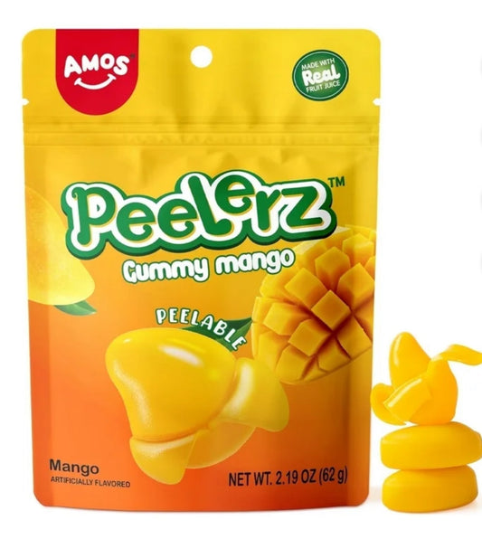 AMOS Golosinas Pelables de Mango Peelerz Bolsa Resellable 2.19oz