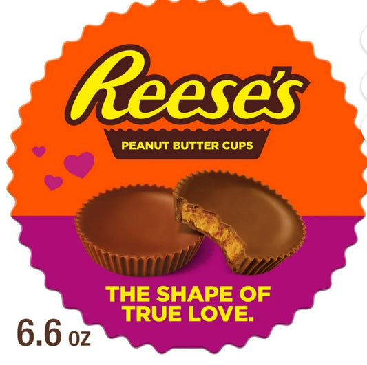 Reese's Tazas de Mantequilla de Maní y Chocolate con Leche Valentine's Candy, Caja de Regalo 6.6 oz
