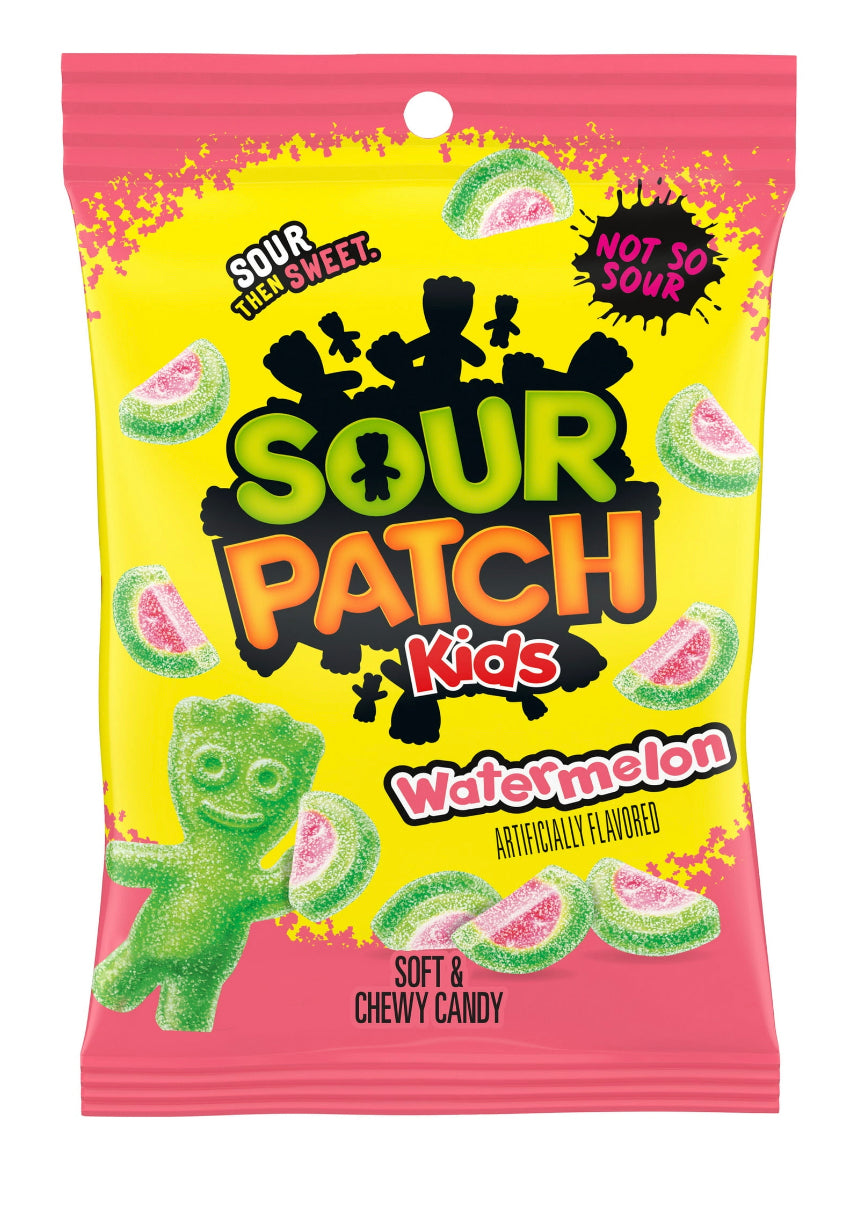 SOUR PATCH KIDS Watermelon Soft & Chewy Candy, 8 oz Bag