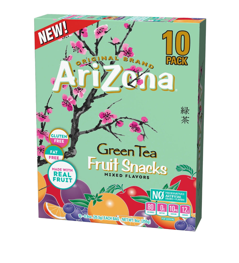 AriZona Green Tea Fruit Snacks, 0.9 oz, 10 count