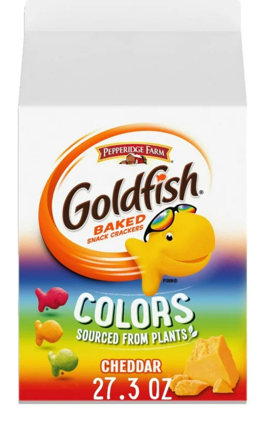 Goldfish Caja de 27,3 oz de Queso Cheddar con Colores de Crackers