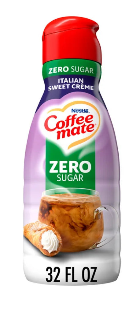 Nestle Coffee Mate Zero Sugar Italian Sweet Creme Liquid Coffee Creamer, 32 fl oz