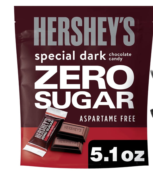 Hershey's Special Dark Zero Sugar Chocolate Candy, Bag 5.1 oz