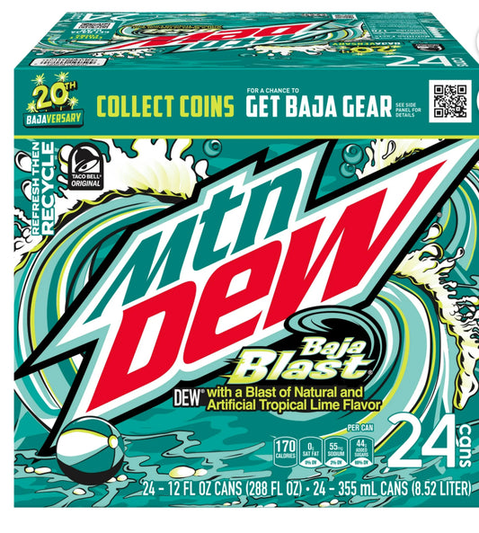 Mountain Dew Baja Blast Refresco de Lima Tropical Latas INDIVIDUAL