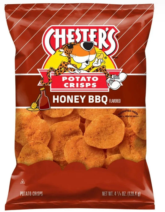 Chester's Papas Fritas Papas Fritas Snacks con Sabor a BBQ y Miel, Bolsa de 4.25 oz