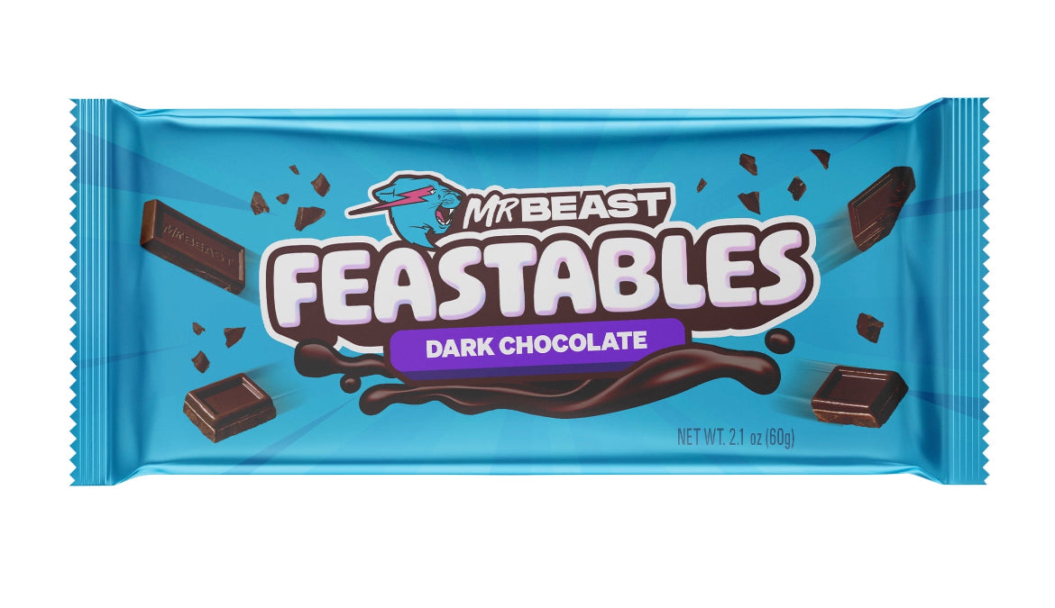 Feastables MrBeast Dark Chocolate Bar, 2.1 oz (60g), 1 Count