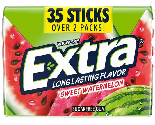 Extra Paquete de Chicle sin Azúcar de Sandía Dulce - 35 Unidades