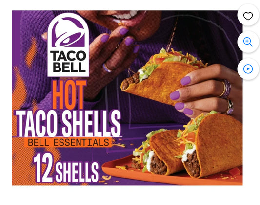 Taco Bell Hot Seasoned Flavor Crunchy Taco Shells, 12 ct, 4.8 oz Box