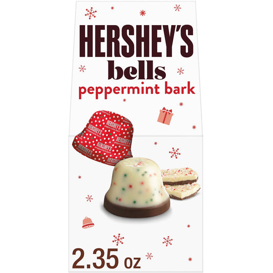 Hershey's Caramelo Navideño con Campanas de Corteza de Menta Caja de Regalo de 2.35 oz