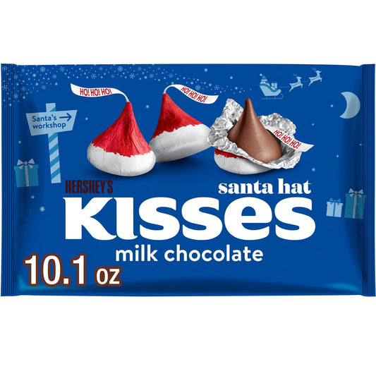 Hershey's Besa el Chocolate con Leche Santa Sombrero Christmas Caramelo, Bolsa 10.1 oz