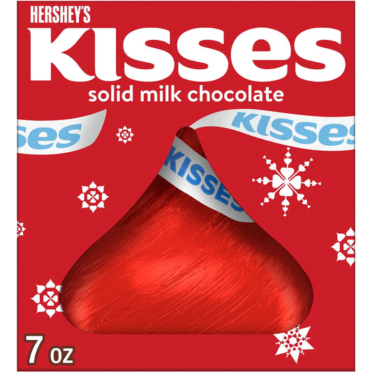 Hershey's Kisses Caramelo Navideño de Chocolate con Leche Sólida, Caja de Regalo 7 oz