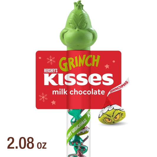 Hershey's Besa el Caramelo Christmas de Chocolate con Leche Grinch, Bastón de Plástico 2.08 oz