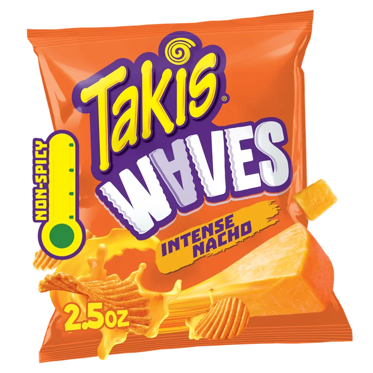 Takis Intense Nacho Waves 2.5 oz Snack Size Bag, Cheese Wavy Potato Chips - LOOP MX