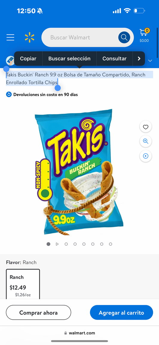 Takis Buckin' Ranch 9.9 oz Bolsa de Tamaño Compartido, Ranch Enrollado Tortilla Chips