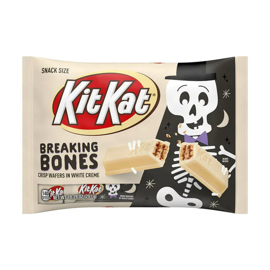 Kit Kat® Breaking Bones White Creme Snack Size, Halloween Wafer Candy Bars Bag, 10.29 oz