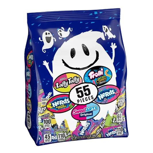Ghost Goodies Halloween Candy Mixed Bag, SweeTARTS, Nerds, Trolli, Laffy Taffy, 55 Count
