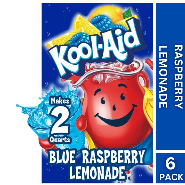 Blue Raspberry Lemonade Kool-Aid Unsweetened Artificially Flavored Powdered Drink Mix 0.16 oz