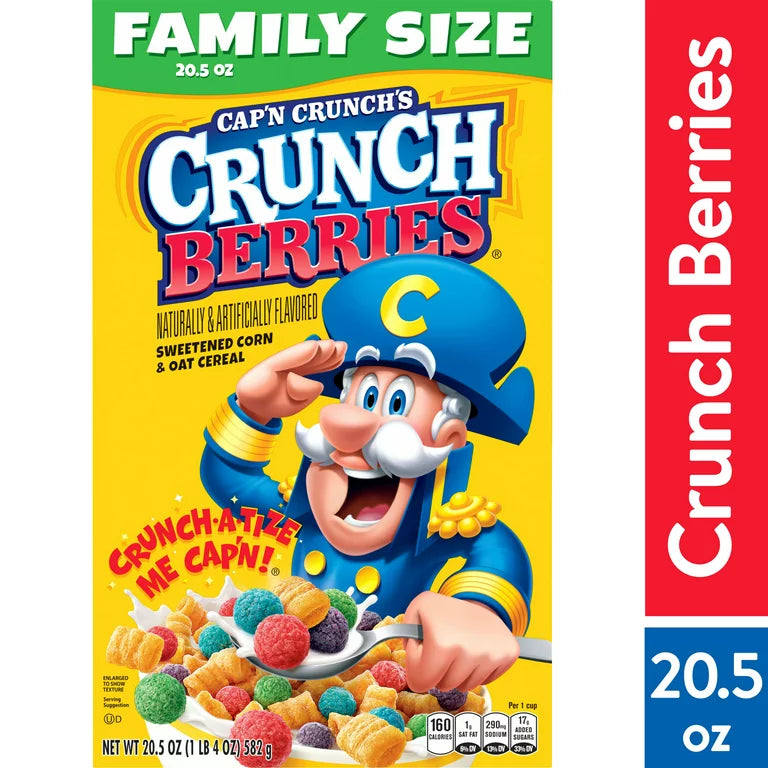 Cap'n Crunch's Crunch Berries, Kids Cereal, 20.5 oz Box