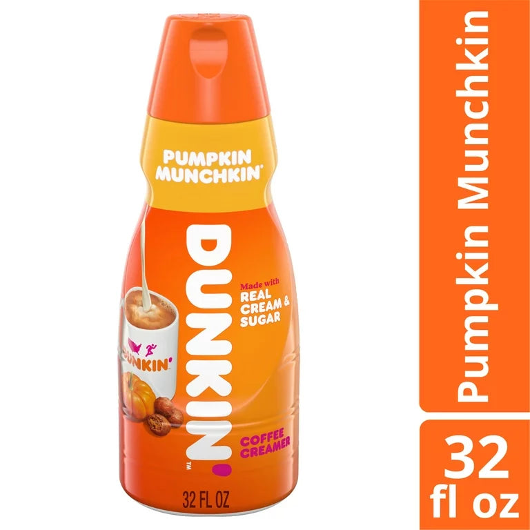 Dunkin Pumpkin Munchkin coffe creamer 32oz