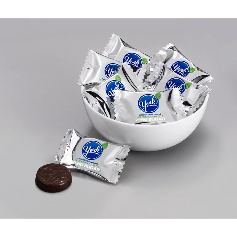 York Zero Sugar Chocolate Peppermint Patties Candy, Bag 5.1 oz