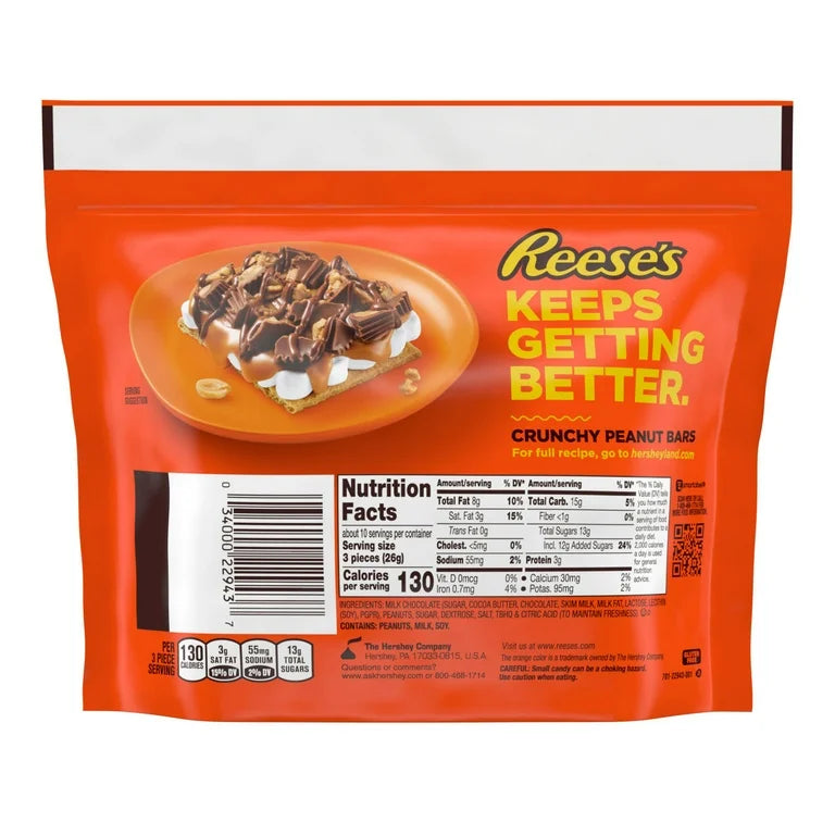 Reese's Crunchy Peanuts Miniatures Milk Chocolate Peanut Butter Cups Candy, Share Pack 9.6 oz