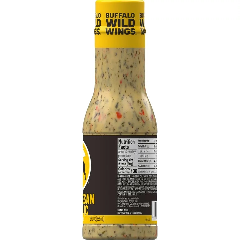 Buffalo Wild Wings Parmesan Garlic Sauce, 12 fl oz Bottle - LOOP MX