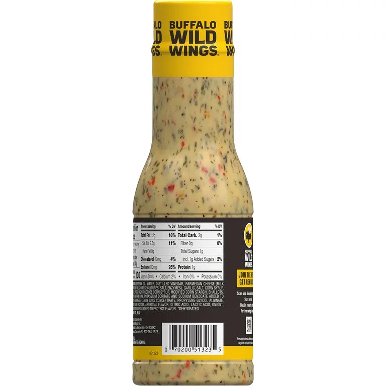 Buffalo Wild Wings Parmesan Garlic Sauce, 12 fl oz Bottle - LOOP MX