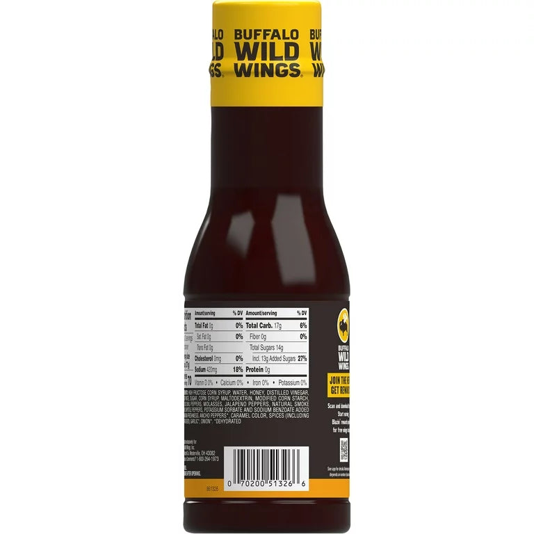 Buffalo Wild Wings Honey BBQ Sauce, 12 fl oz - LOOP MX