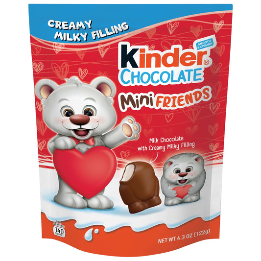 KINDER CHOCOLATE Mini Friends, Milk Chocolate with Creamy Pack Of 1 Milky Filling.