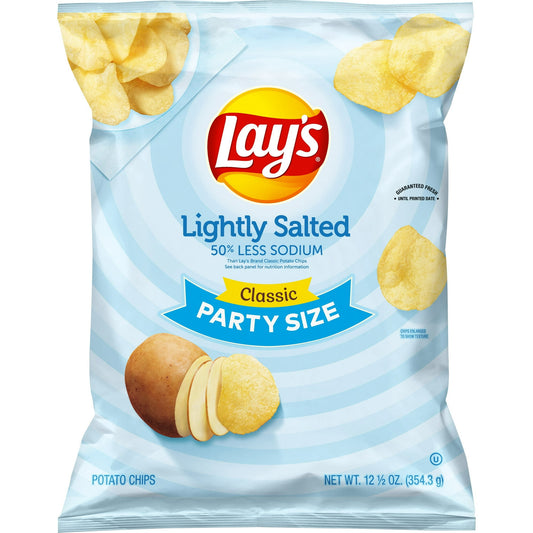Lay's Papas Fritas Clásicas Ligeramente Saladas party size, Bolsa de 12,5 oz