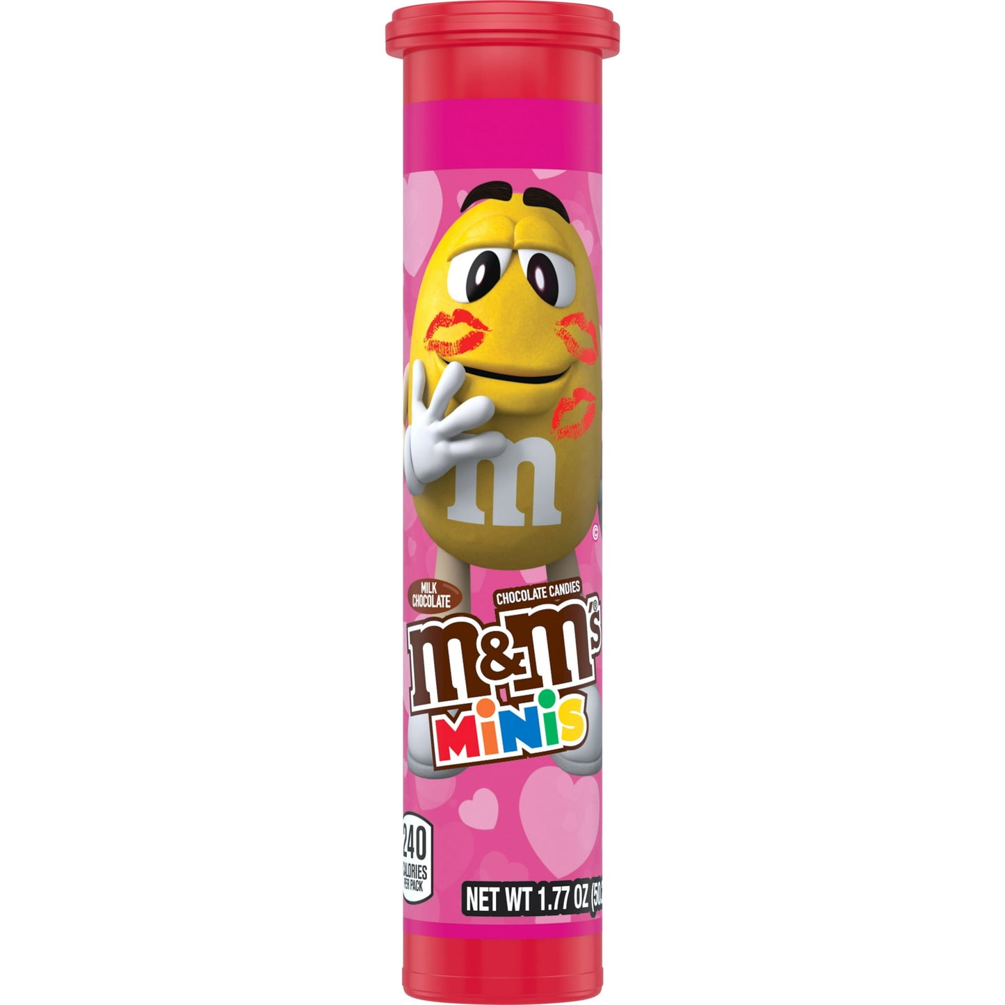 M&M'S Caramelos de Chocolate con Leche Del Día de San Valentín Tubo de San Valentín de Mini Caramelo - 1.77 Oz