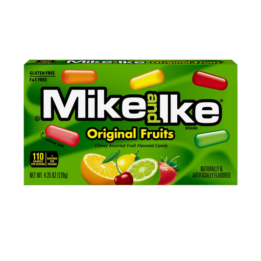 Mike and Ike Original Fruits Caramelos Masticables Caja de Teatro de 4,25 Onzas, 1 Unidad