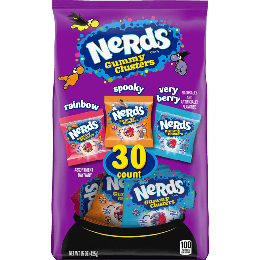 Nerds Halloween Gummy Clusters 30 Unidades 15 Onzas Variedad Bolsas en Caja,