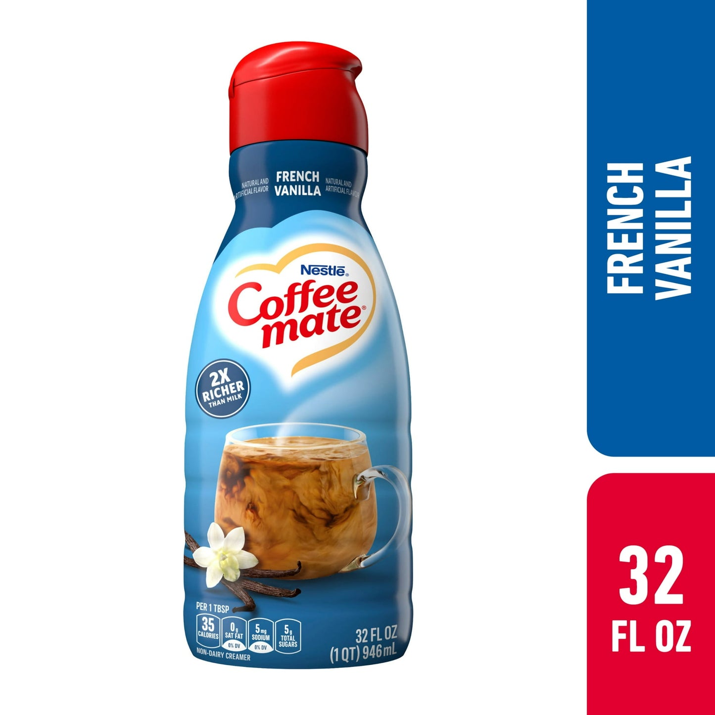 COFFEE-MATE French Vanilla Liquid Coffee Creamer 32 fl. oz. Bottle, 32.0 FL OZ