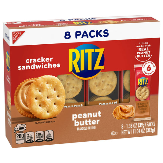 Ritz Packs de Snacks de Galleta Sándwich de Mantequilla de Maní 11.0 Oz