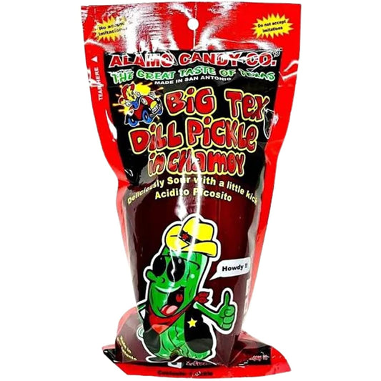 Big tex dill pickle in chamoy