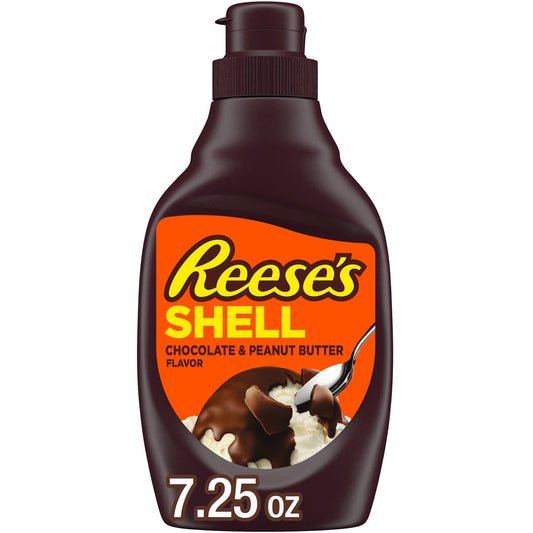 REESE'S Chocolate & Peanut Butter Shell Topping, 7.25