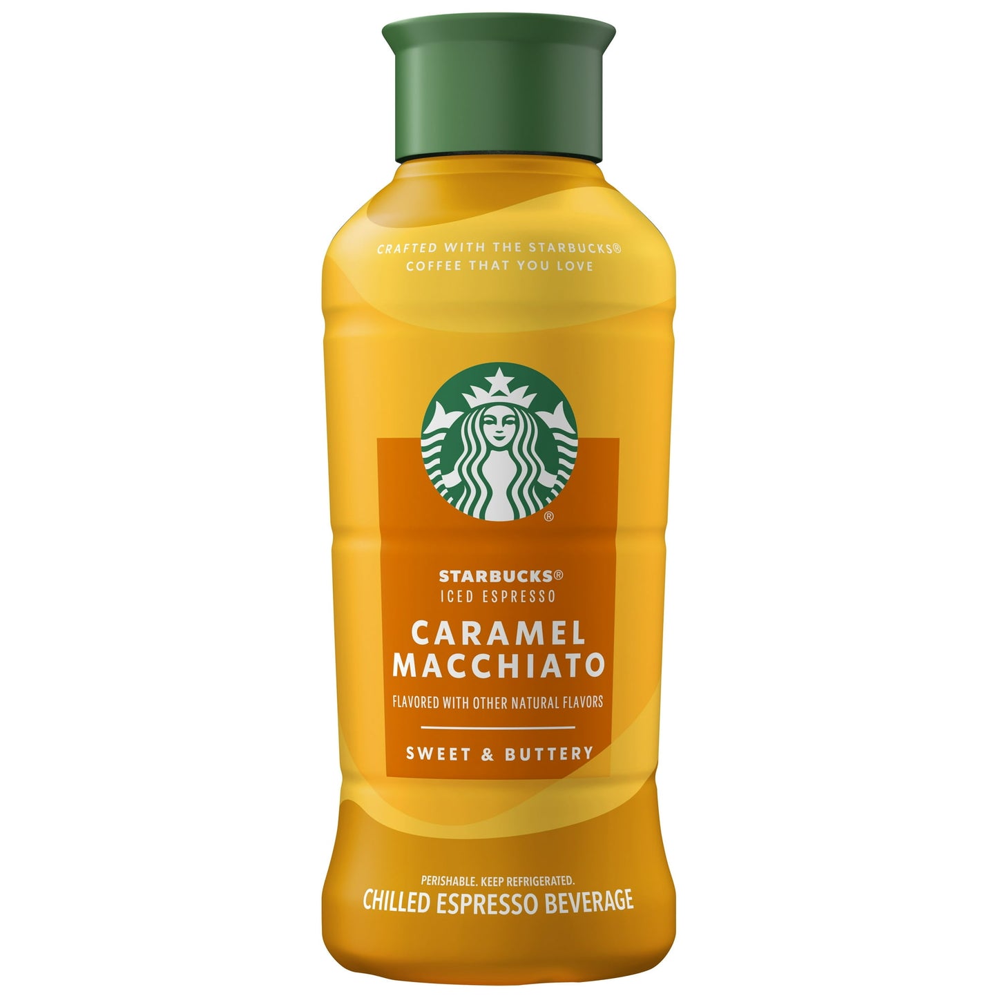 Starbucks Bebida de Café Helado Premium Caramel Macchiato Espresso Helado Botella de 40 oz