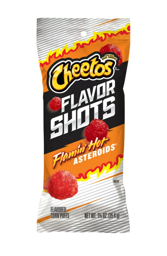 Cheetos Flavor Shots Flamin' Hot Asteroids Flavored Snack Chips, 1.25 oz Bag