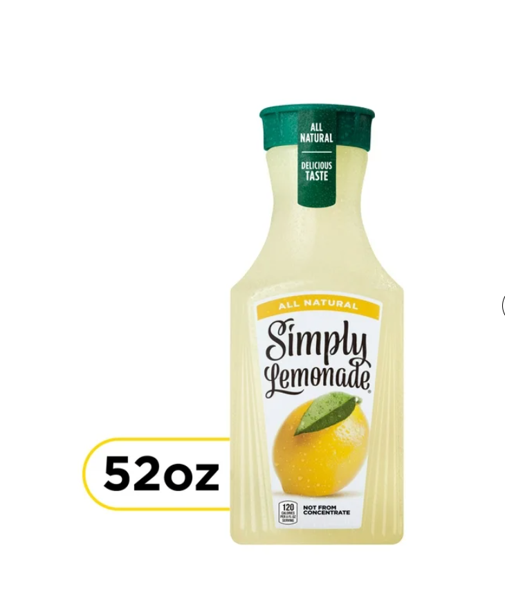 Simply Non GMO All Natural Lemonade Juice, 52 fl oz Bottle