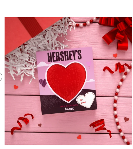 Hershey's Milk Chocolate Heart Valentine's Day Candy, Gift Box 5 oz