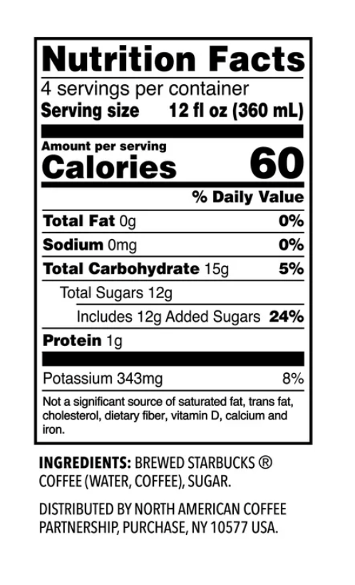 Starbucks Iced Coffee, Medium Roast Sweetened, 48 fl oz