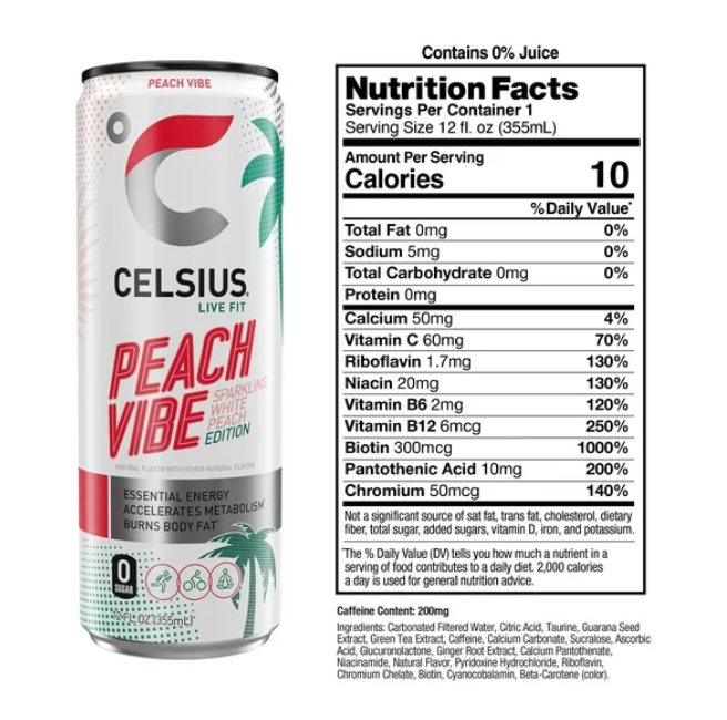 CELSIUS ZERO SUGAR FITNESS ENERGY DRINK - Single cans