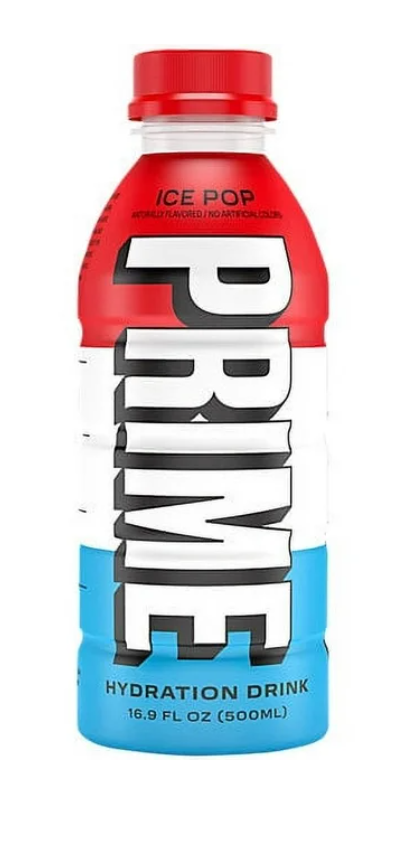 Prime Hydration with BCAA Blend for Muscle Recovery - Ice Pop (12 Drinks, 16.9 Fl Oz. Each)