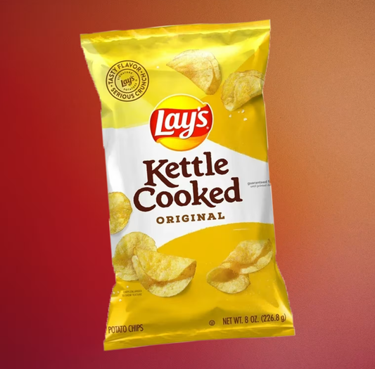 Lay's Kettle Cooked Original Potato Snack Chips, 8 oz Bag