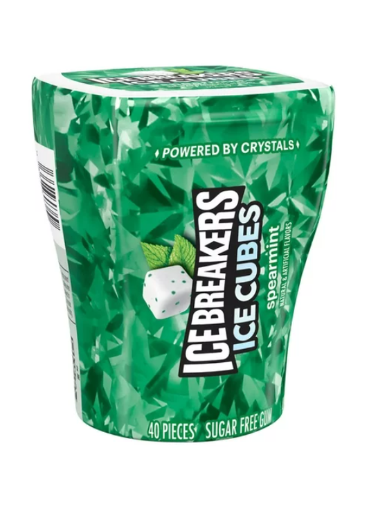 Ice Breakers Ice Cubes Sugar Free Chewing Gum, Bottle 3.24 oz, 40 Pieces