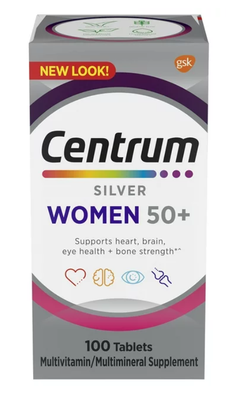 Centrum Silver Women's Multivitamin for Women 50 Plus, Multivitamin/Multimineral Supplement with Vitamin D3, B Vitamins, Non-GMO Ingredients, Supports Memory and Cognition in Older Adults - 100 Count