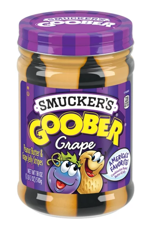 Smucker's Goober Peanut Butter and Grape Jelly Stripes, 18 Ounces