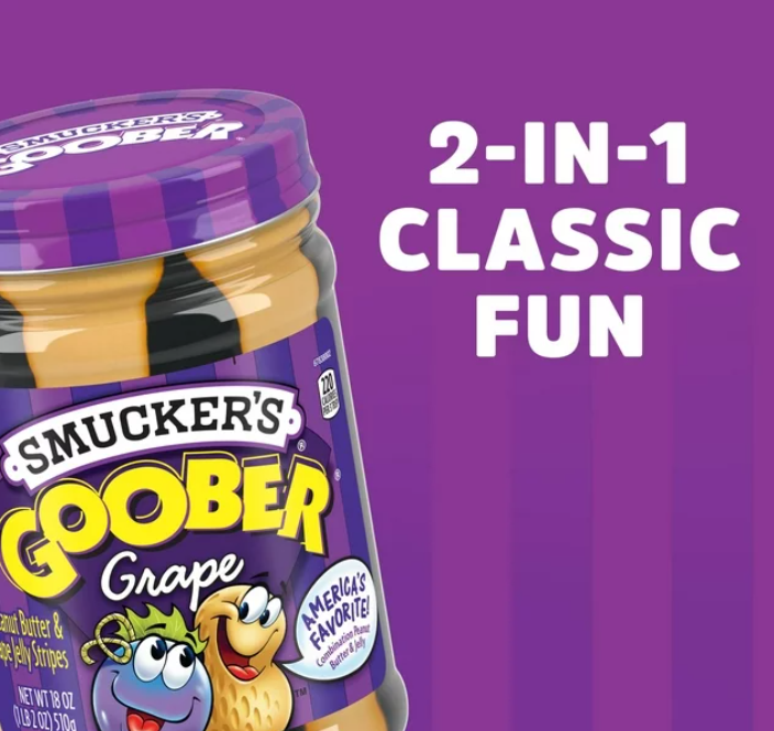 Smucker's Goober Peanut Butter and Grape Jelly Stripes, 18 Ounces