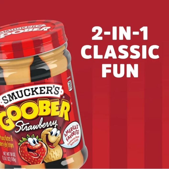 Smucker's Goober Peanut Butter and Strawberry Jelly Stripes, 18 Ounces